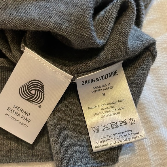 Zadig & Voltaire 100% Wool Gray Sweater - Picture 7 of 7